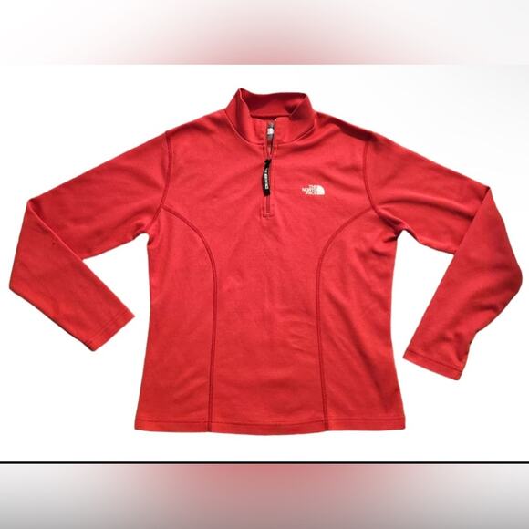 The North Face Pullover Red Polyester 1/4 Zip VaporWick Top Women’s Size Medium - Picture 2 of 10